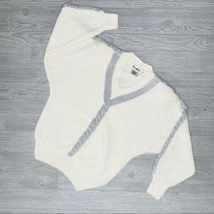 Vintage knit premier design sweater silver braided lambswool and angora med